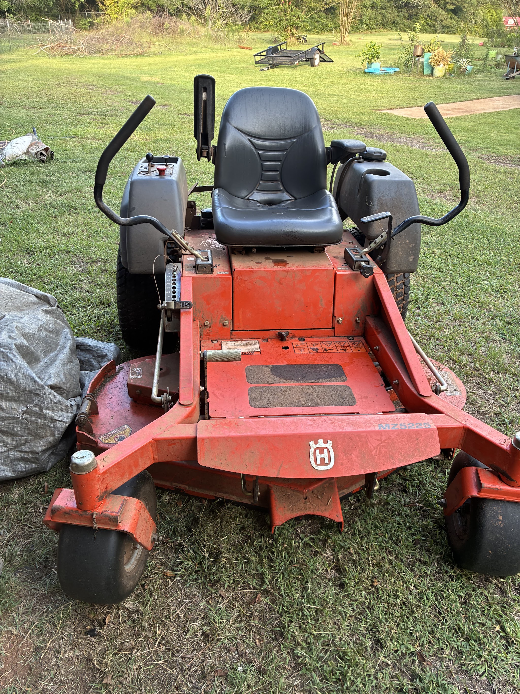 Husqvarna zero-turn mower on the lawn